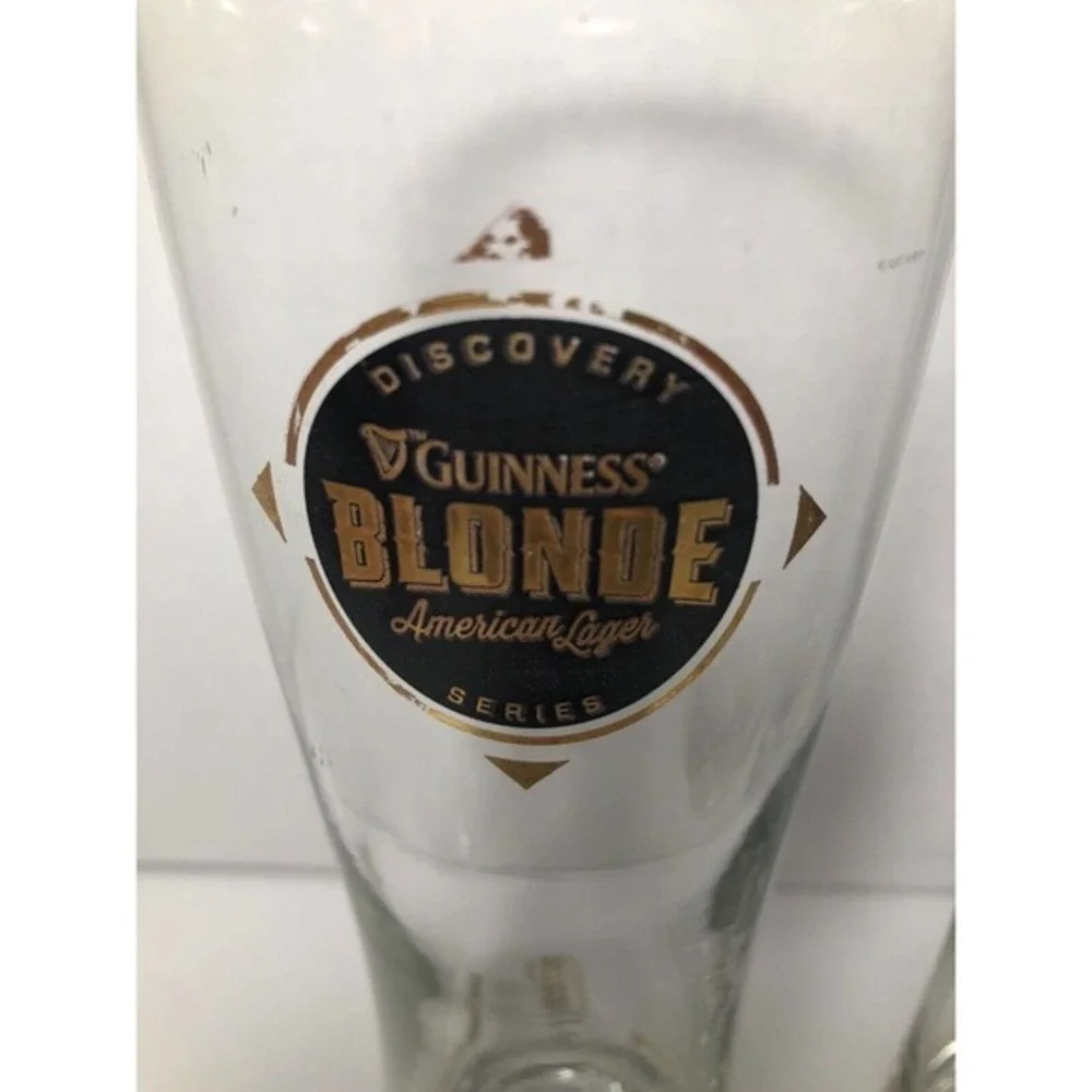 Guinness Blonde American Lager Beer Glass - Dublin Ireland BREWERY SET OF FIVE